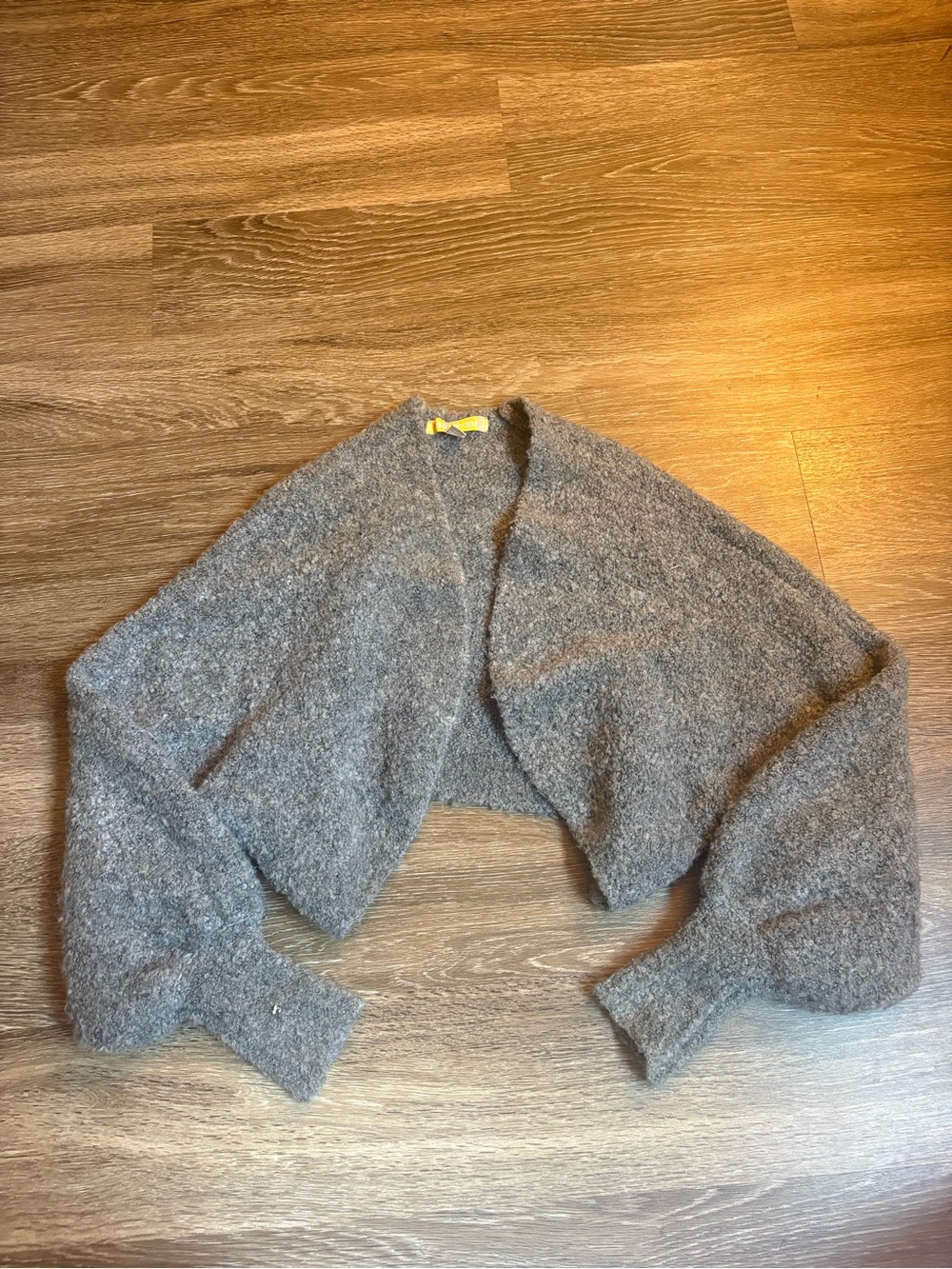 Urban Outfitters Gray Cropped Bouclé Shrug